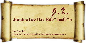 Jendrolovits Kálmán névjegykártya